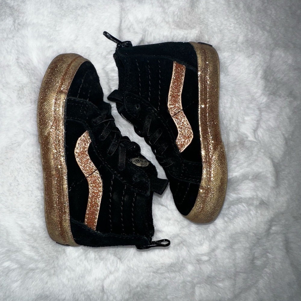 Vans Black and Gold Toddler Size 6 Shoes